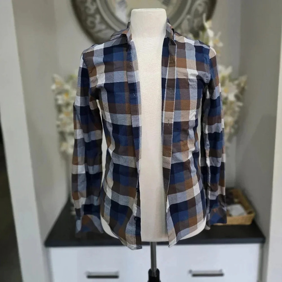 Casual Cool Blue Plaid Par Simons Shirt Size Small - Picture 3 of 11